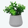 Youngs Ceramic Planter with Greenery 72346